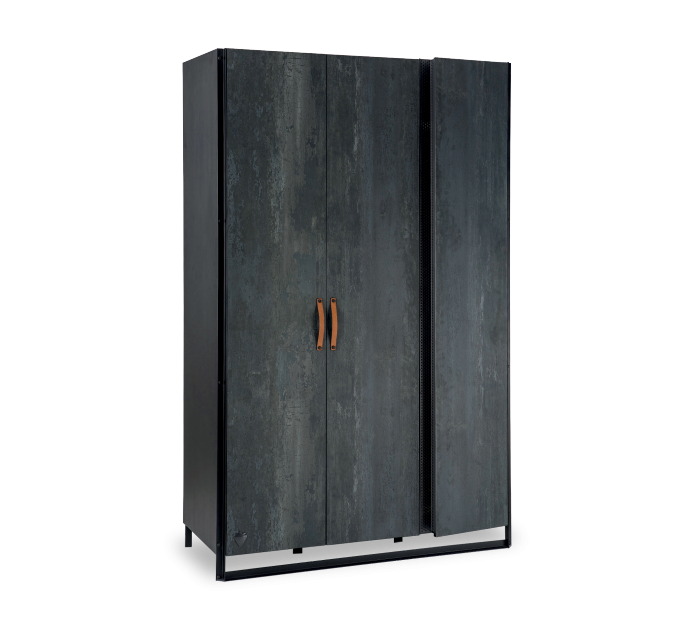 Cilek DARK METAL Kleiderschrank, 3-trg.