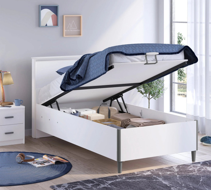 Cilek WHITE Bett mit Bettkasten, 120x200 cm