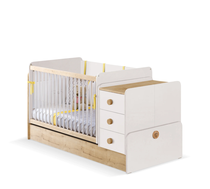 Cilek NATURA Babybett mit Schaukelfunktion, 70x115 - 70-160 cm