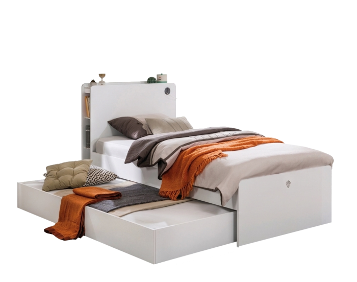 Cilek WHITE Bett mit Ausziehbett oder Bettkasten